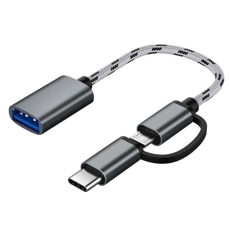 Adaptador OTG 2 en 1 Micro USB y Tipo-C a USB - Movicenter Panama
