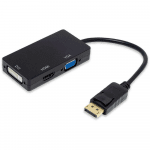 Adaptador 3 en 1 Displayport a HDMI VGA y DVI