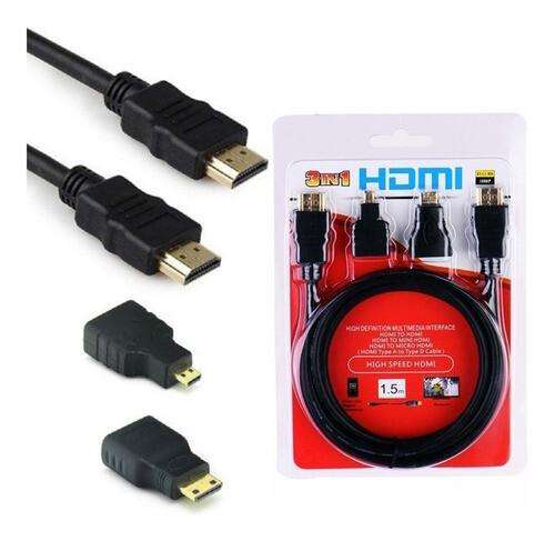 Cable HDMI a HDMI Mini HDMI y Micro HDMI 3 en 1 - Movicenter Panama