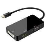 Adaptador 3 en 1 Mini DP a VGA HDMI y DVI