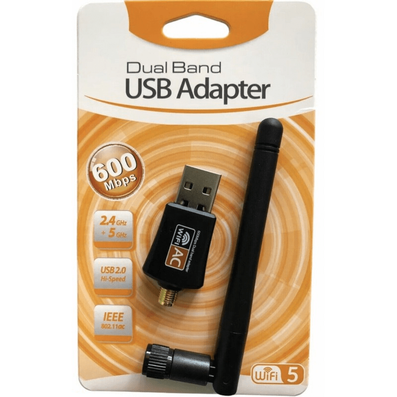 Mini Adaptador Inalámbrico USB WiFi Doble Banda 600Mbps - Movicenter Panama