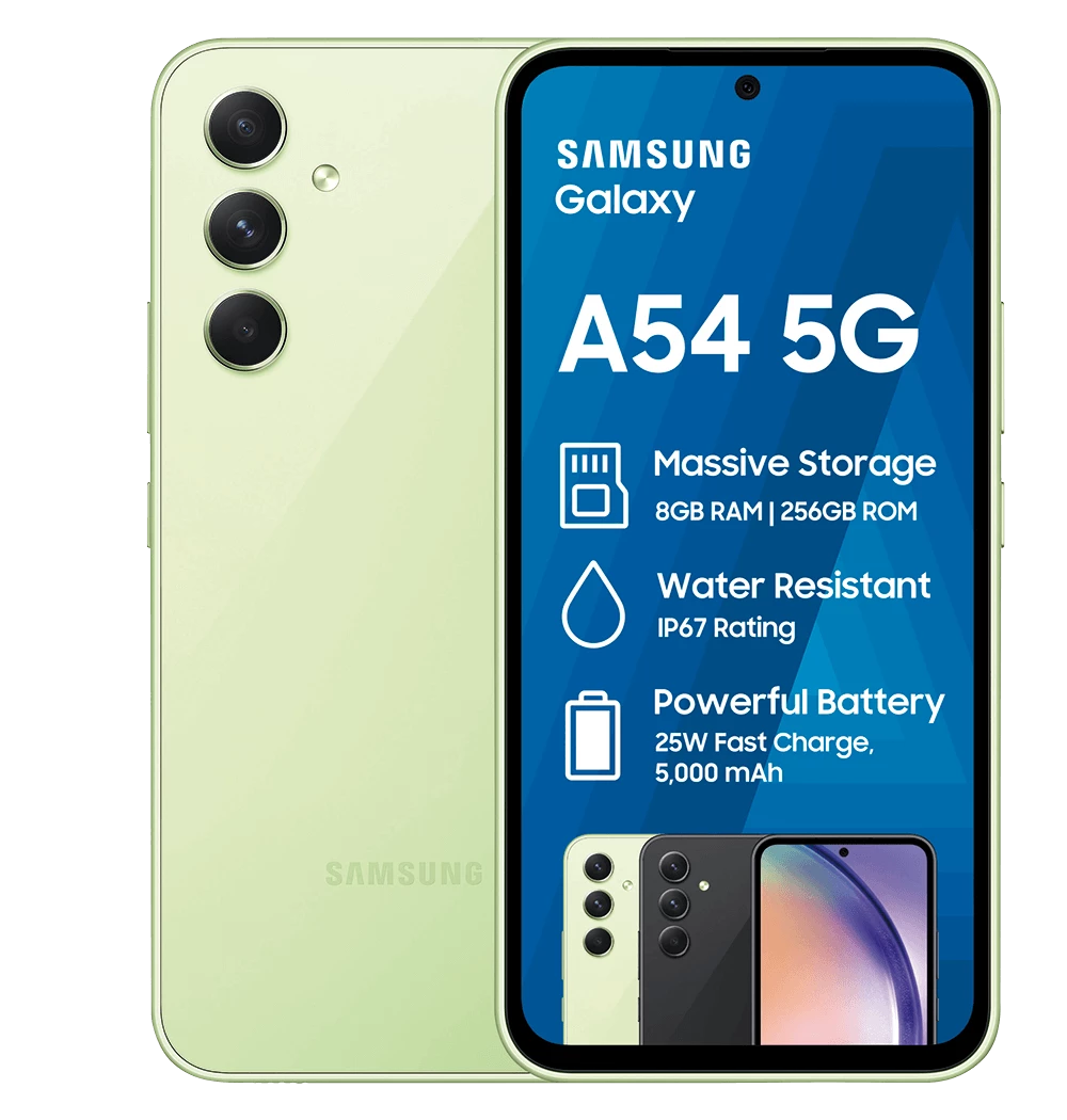 Samsung Galaxy A54 5G Dual Sim en color Lime con 256GB Memoria y 8GB RAM
