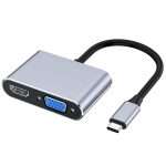USB C Hub 2 en 1 HDMI y VGA