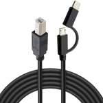 Cable de Impresora 2 en 1 Micro USB V8 y Tipo C