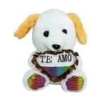 Peluche de Perro con Corazón Te Amo MF280 Blanco