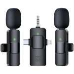 Micrófonos Inalámbricos Dual con Adaptador 3 en 1