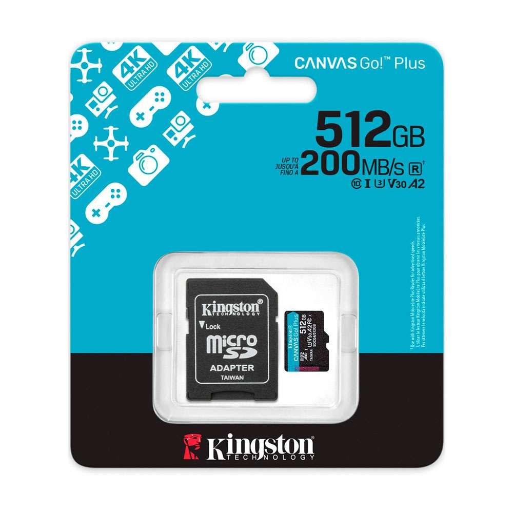 Memoria Micro SD 512GB Kingston Canvas Go Plus - Movicenter Panama