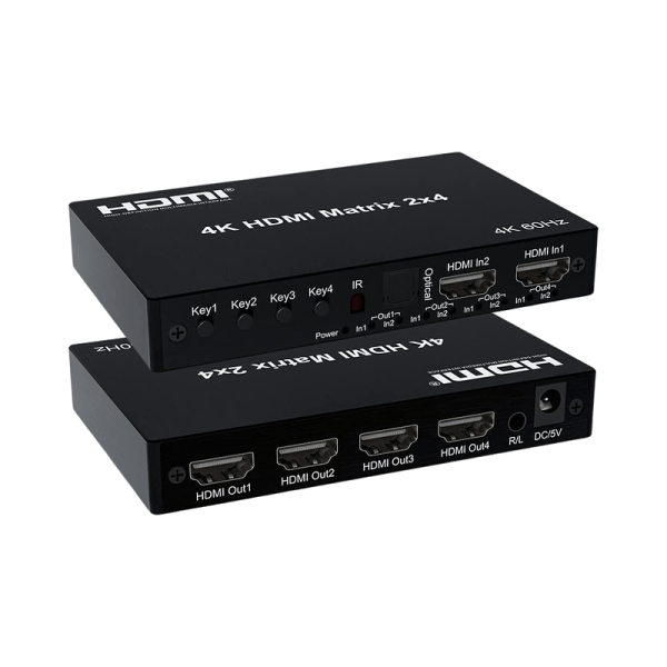 Splitter HDMI 2x4 4Kx2K Matrix de 4 Puertos de Salida