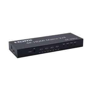 Matriz HDMI 2x4 con Salida de Audio Óptica y Estéreo
