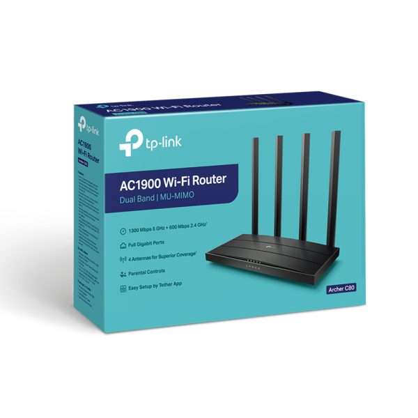 Router Inalámbrico MU-MIMO Inalámbrico AC1900 Archer C80 TP-link - Image 2