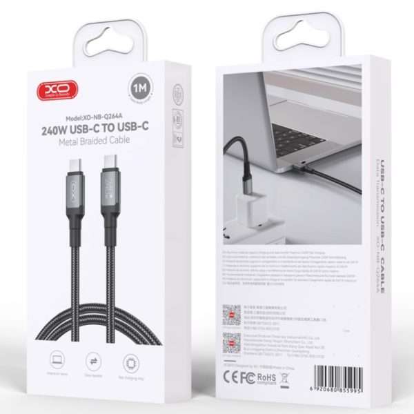 Cable Trenzado USB C a USB C 240W 1M XO-NB-Q264A - Imagen 5