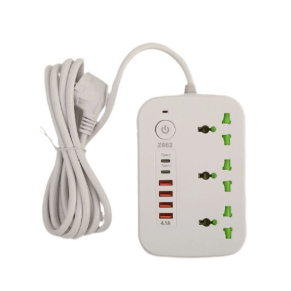 Estación de Carga con 3 Salidas Universales, 4 USB y 2 Tipo C - Imagen 2