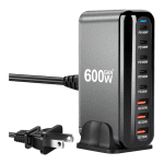 Estación de Carga Rápida 600W USB-C con 8 Puertos