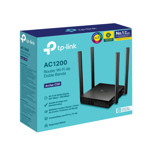 Router Wi-Fi de doble banda AC1200 Archer C50 TP-link - Image 4