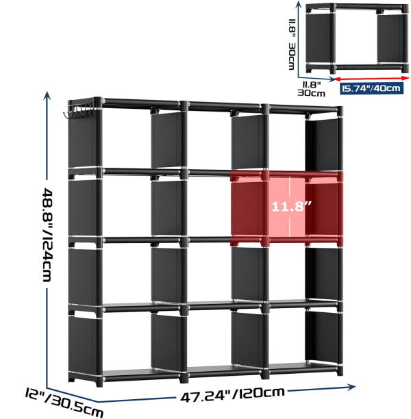 Mavivegue Estante para Libros de 12 Cubos - Imagen 2