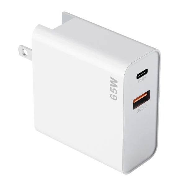 Cargador de Pared Dual con Puerto USB A y USB C 65W