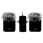 Micrófonos Inalámbricos Peludo Dual con Adaptador 3 en 1