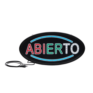 Letrero Led Abierto Ovalado