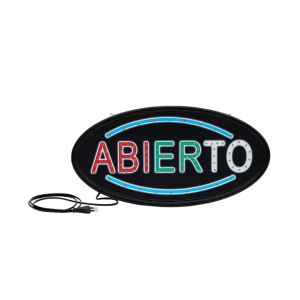 Letrero Led Abierto Ovalado