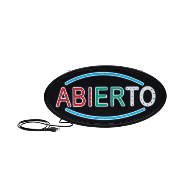 Letrero Led Abierto Ovalado