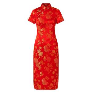 Vestido Tradicional de Estilo Oriental para Mujer Rojo