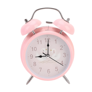 Reloj Despertador Analógico Doble Campana Rosado
