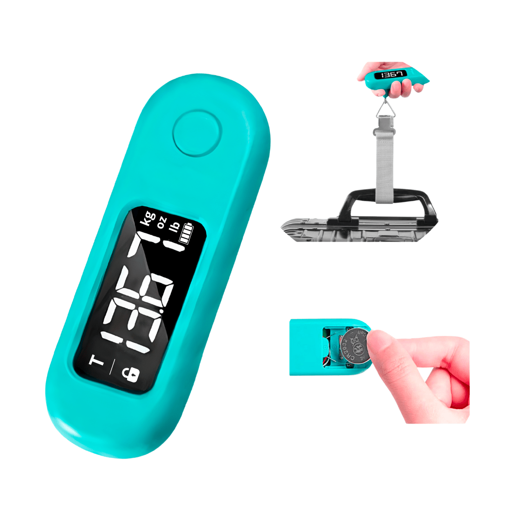 Báscula Digital Portátil para Equipajes Turquesa PA-25326-1 - Imagen 3
