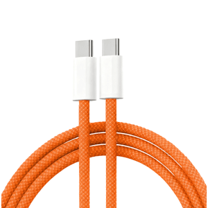 Cable de Carga Tipo C a Tipo C Naranja 60W 1M