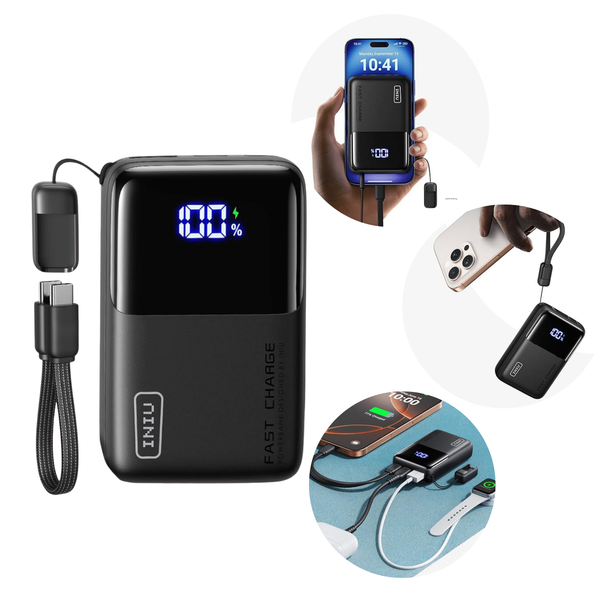 INIU Power Bank 10000mAh 45W P50 - Imagen 3