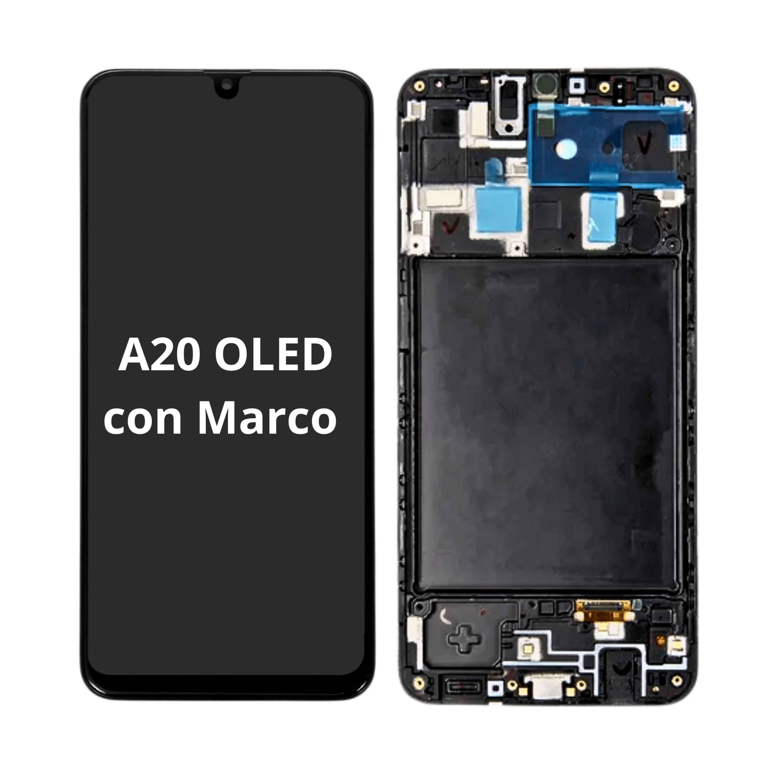 Cambio de Pantalla Samung A20 OLED con Marco