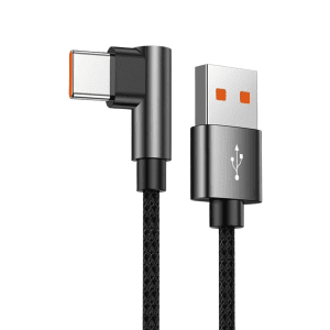 Cable de Carga Rápida USB-A a USB-C de Ángulo de 90° 1m