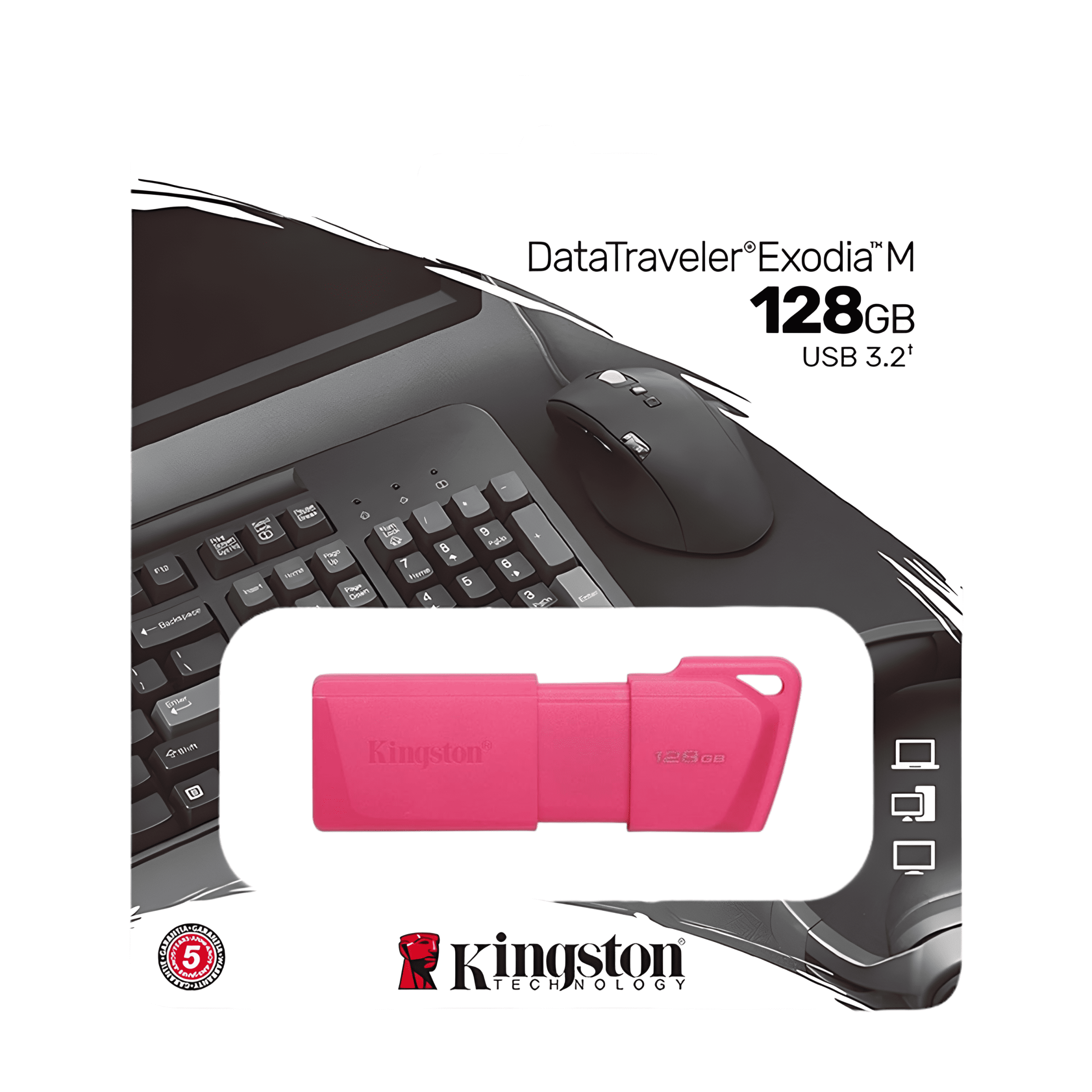 Memoria USB Kingston 128GB DataTraveler Exodia M Rosa - Imagen 4