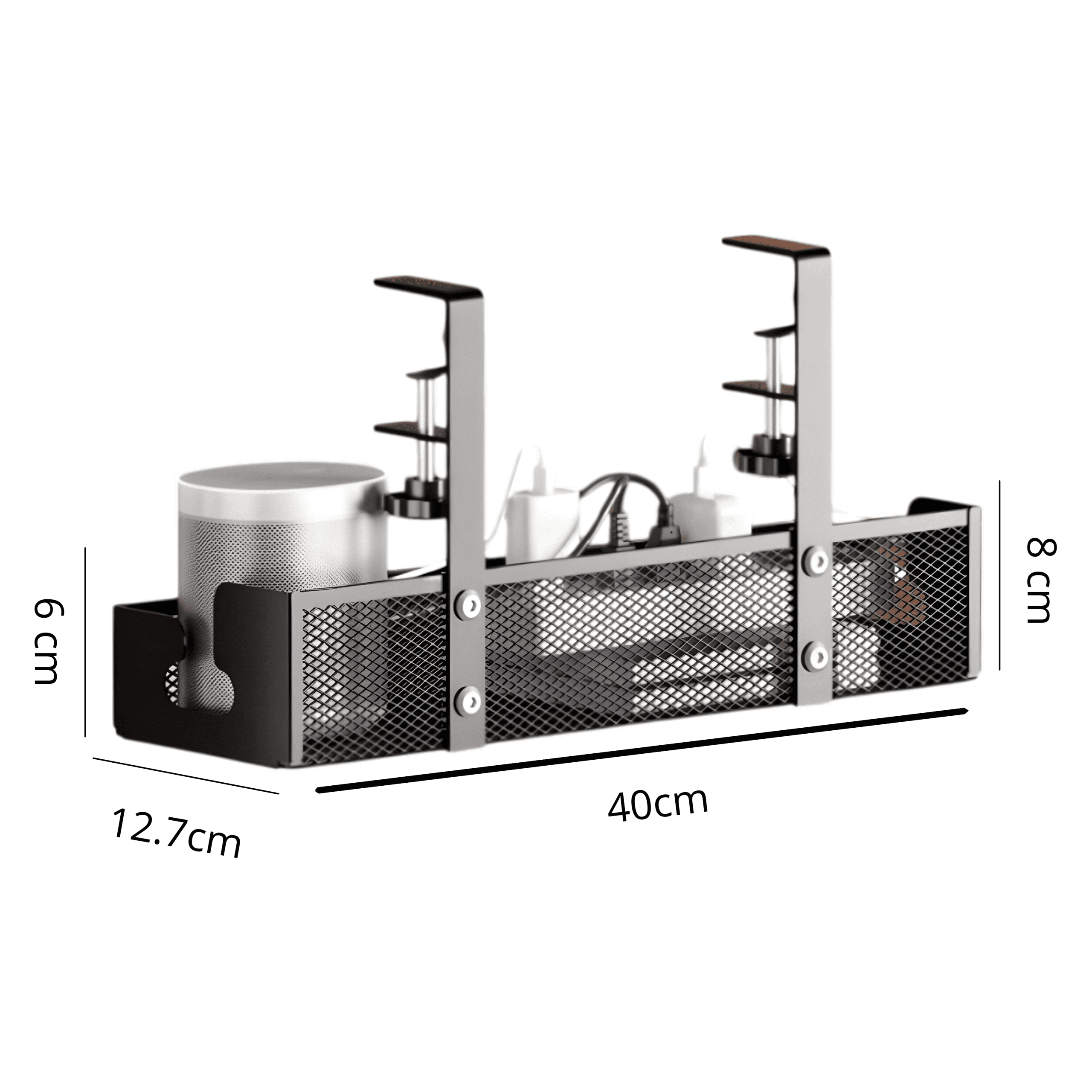 Estante de Cables para Escritorio 40cm Negro - Imagen 2