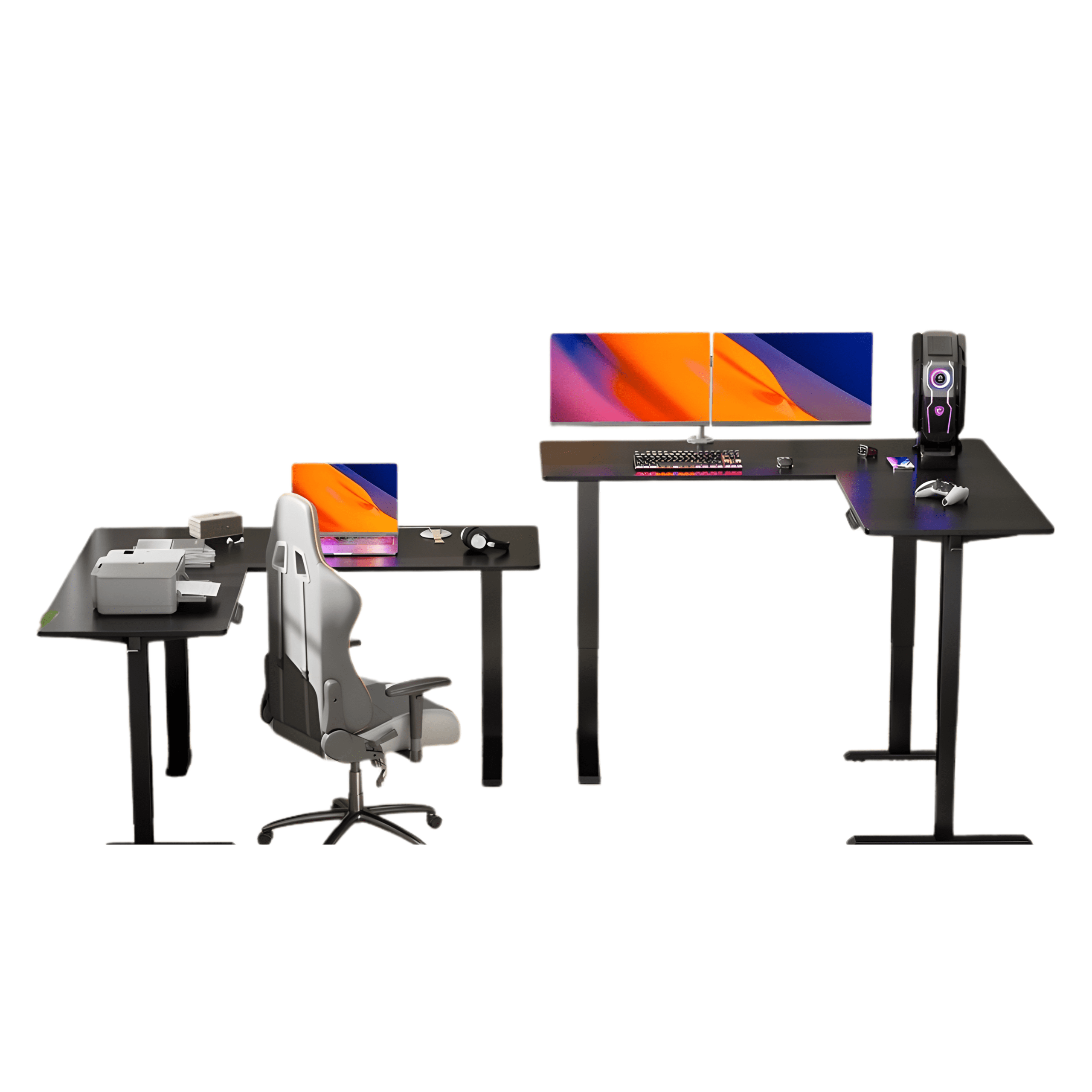 Escritorio Eléctrico 63" x 55" Ajustable ERGEAR EGESD8B Negro - Imagen 3