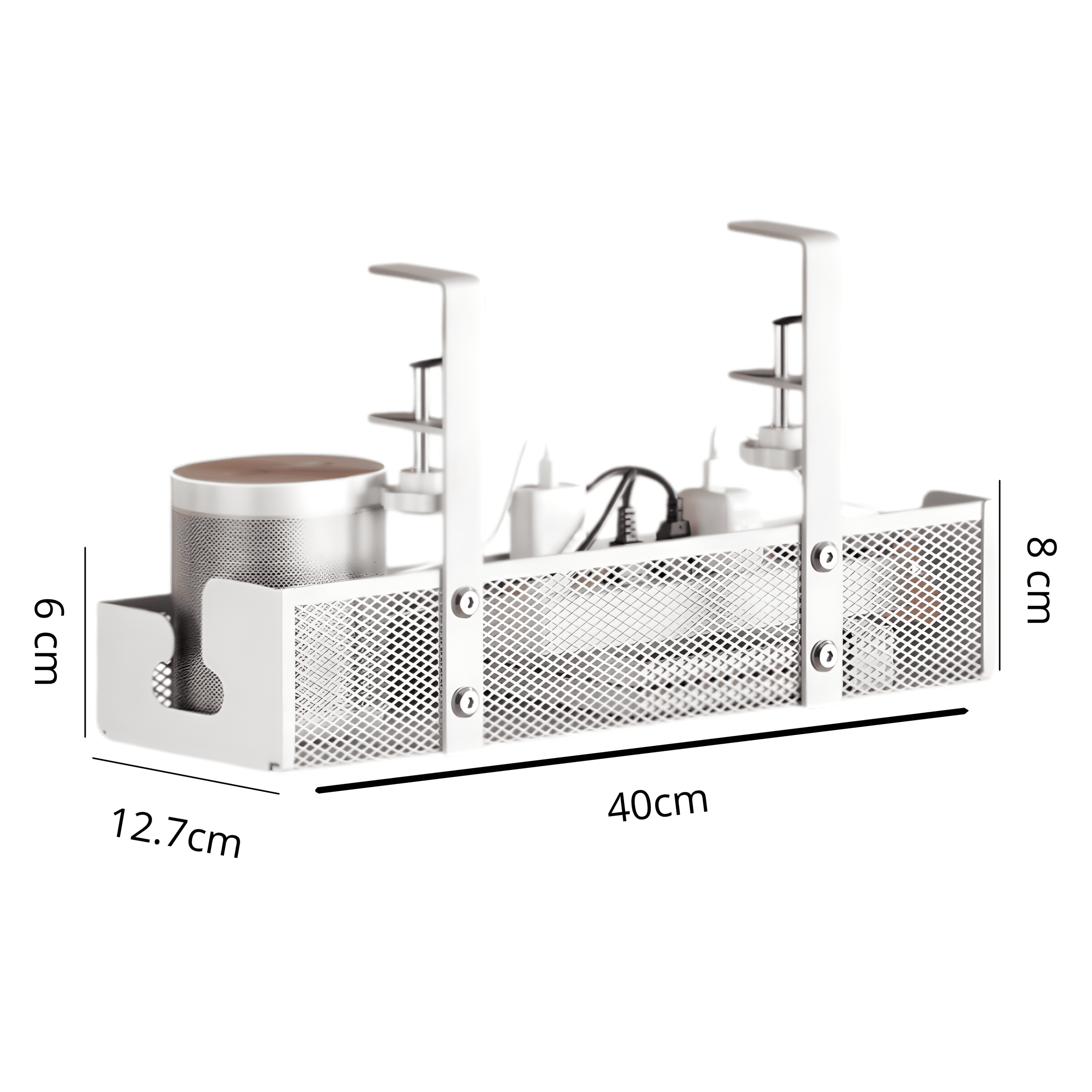 Estante de Cables para Escritorio 40cm Blanco - Imagen 2