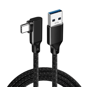 Cable de Carga Rápida USB-A a USB-C de Ángulo de 90° 1m