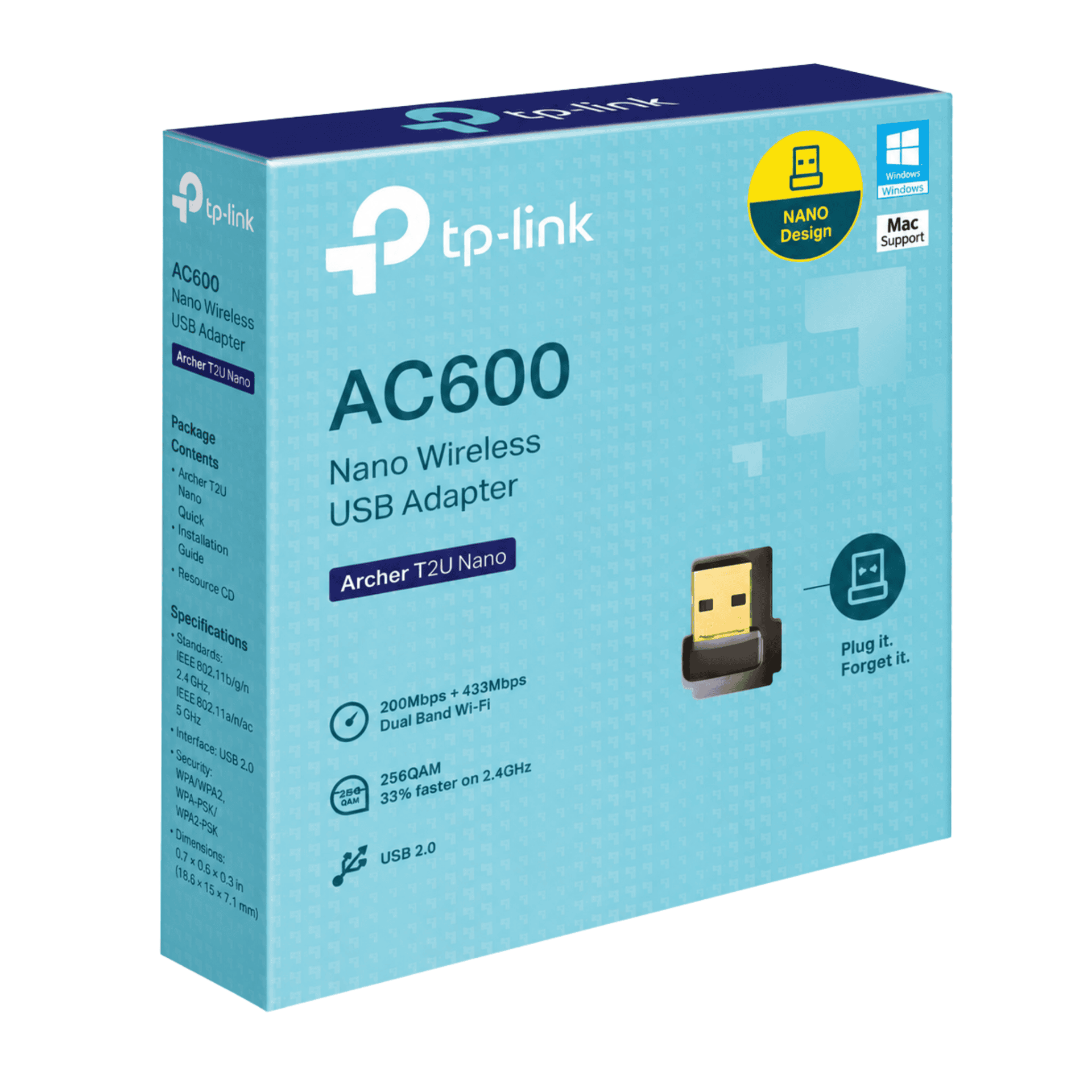 Adaptador USB Inalámbrico Archer T2U Nano AC600