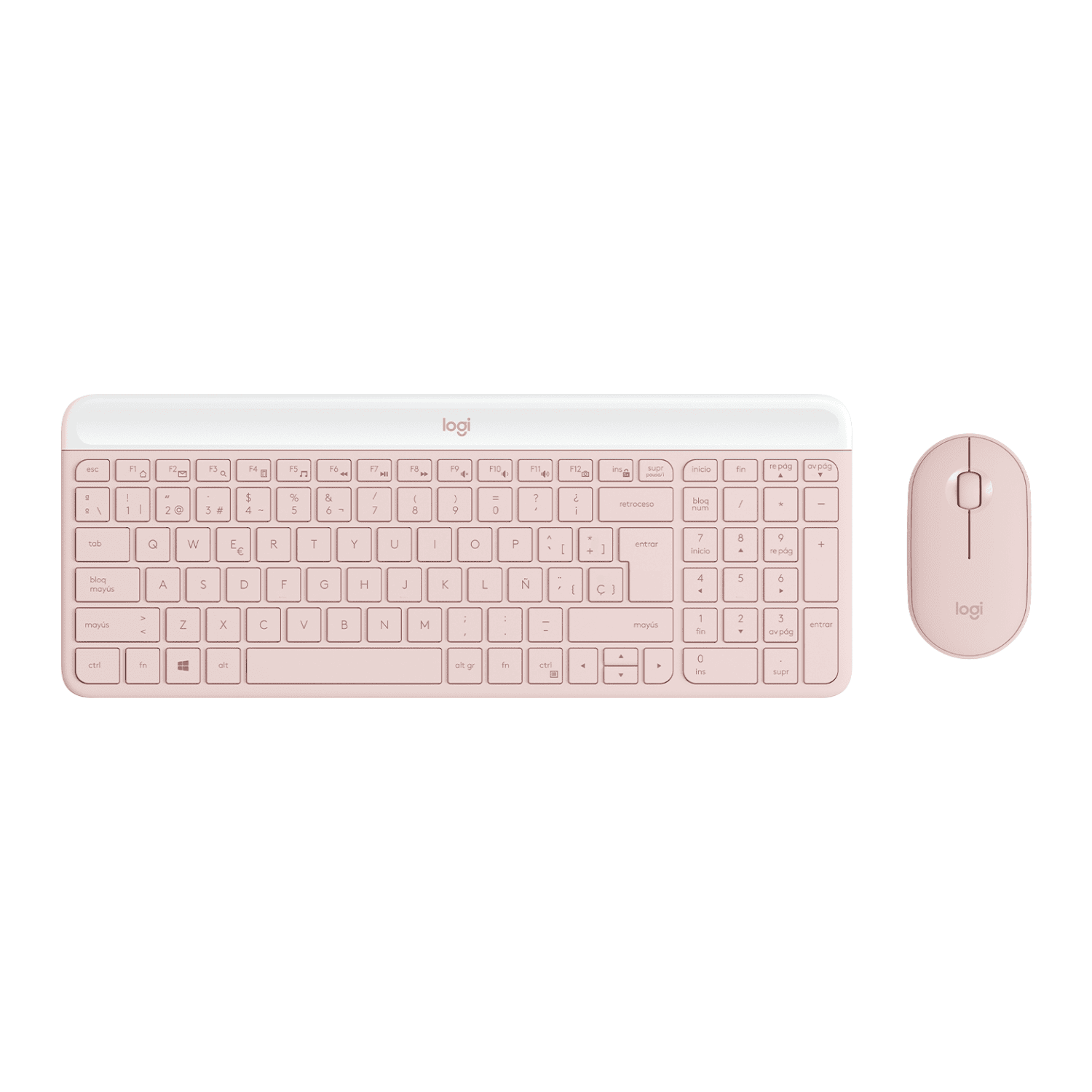 Combo Teclado y Mouse Inalámbrico USB Logitech MK470 Rosado Español